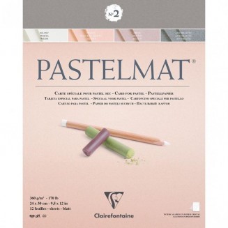 Clairefontaine Μπλοκ Pastelmat Nο.2 Κολλητό 12 Χρωματιστά Φύλλα 24x30cm 360gr