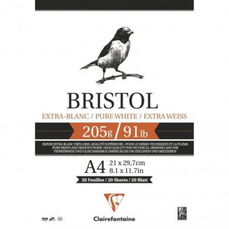 Clairefontaine Μπλοκ Bristol 20 φύλλων A4 (21x29,7cm) 205gr