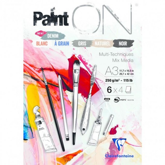 Clairefontaine Μπλοκ Mix Media PaintON Mixed 24 φύλλων A3 (29,7x42cm) 250gr