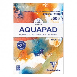 Clairefontaine Μπλοκ Ακουαρέλας AquaPad Cold Pressed 50 φύλλων A4 (21x29,7cm) 300gr