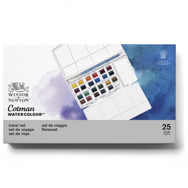 Winsor & Newton Cotman Κασετίνα Travel Set με 24 Πλακάκια Ακουαρέλας & Πινέλο