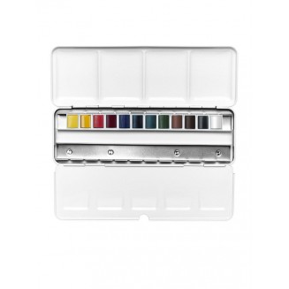 Winsor & Newton Cotman Μεταλλική Κασετίνα με 12 Πλακάκια Ακουαρέλας