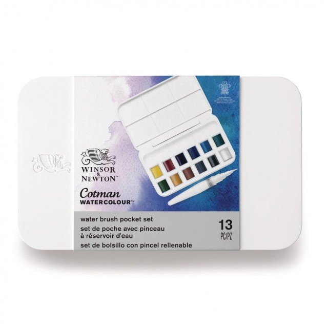 Winsor & Newton Cotman Κασετίνα με 12 Πλακάκια Ακουαρέλας & Brush Pen