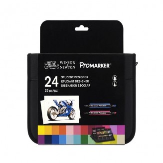 Winsor & Newton 24 Μαρκαδόροι Promarker Student σε Κασετίνα