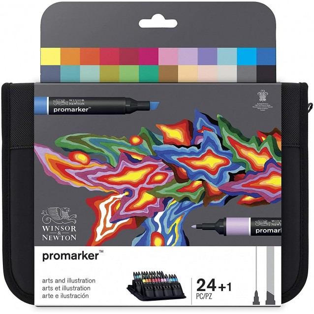 Winsor & Newton 24 Μαρκαδόροι Promarker Arts And Illustration σε Κασετίνα