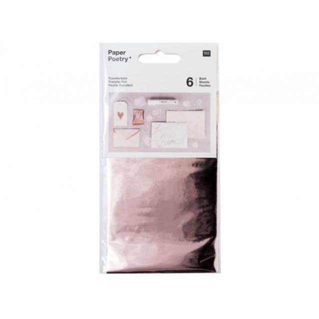 Rico Design 6 Transfer Foils 90x150cm Pink Gold