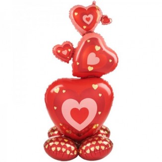 Airloonz Γιγάντιο Μπαλόνι 63x139cm Foil Stacking Hearts