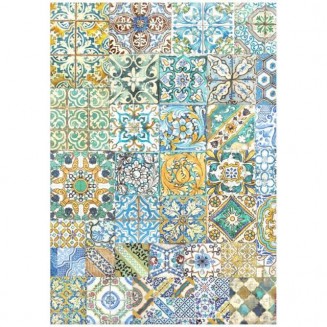 Stamperia Ριζόχαρτο Decoupage A4 (21x29,7cm) Blue Dream tiles