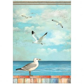 Stamperia Ριζόχαρτο Decoupage A4 (21x29,7cm) Blue Dream seagulls