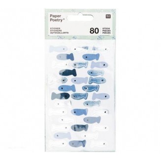 Rico Design 80 Αυτοκόλλητα Stickers Fishes FSC