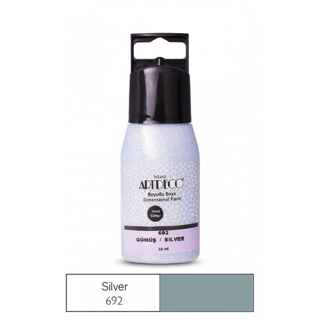 Artdeco 60ml Ακρυλικό Χρώμα 3D Liner Glitter Silver 692