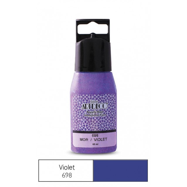 Artdeco 60ml Ακρυλικό Χρώμα 3D Liner Glitter Purple 698