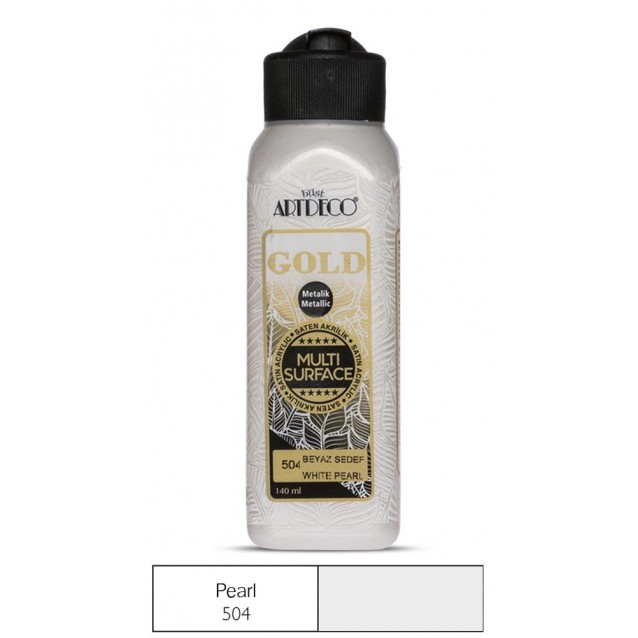 Artdeco Gold 140ml Ακρυλικό Μεταλλικό Multi Surface Pearl 504