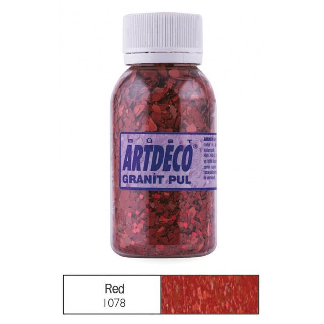 Artdeco 100ml Διακoσμ. Νιφάδες Μωσαϊκού Granite - Red 1078