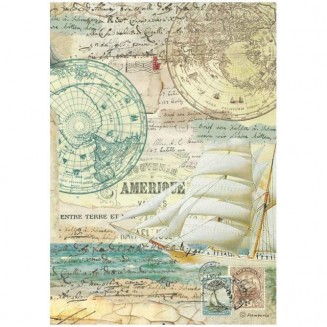 Stamperia Ριζόχαρτο Decoupage A4 (21X29,7cm) Around the World Sailing Ship