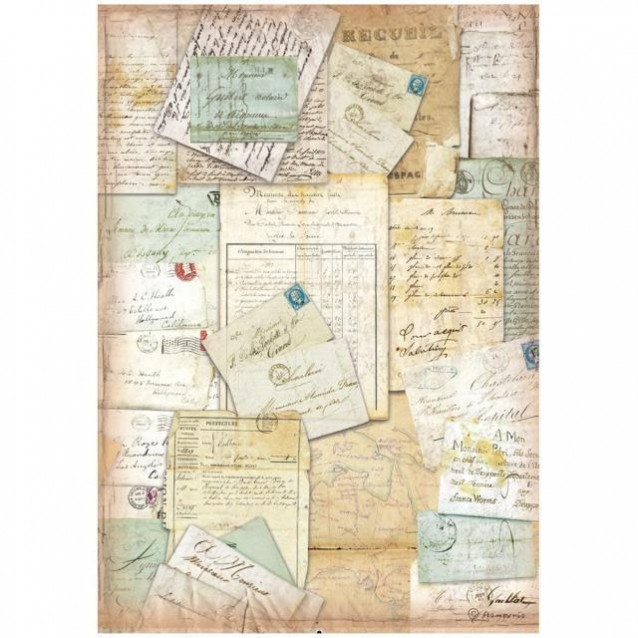 Stamperia Ριζόχαρτο Decoupage A4 (21X29,7cm) Around the World Letters