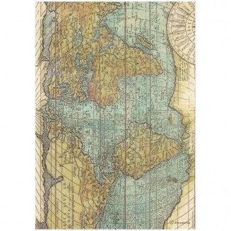 Stamperia Ριζόχαρτο Decoupage A4 (21X29,7cm) Around the World Map