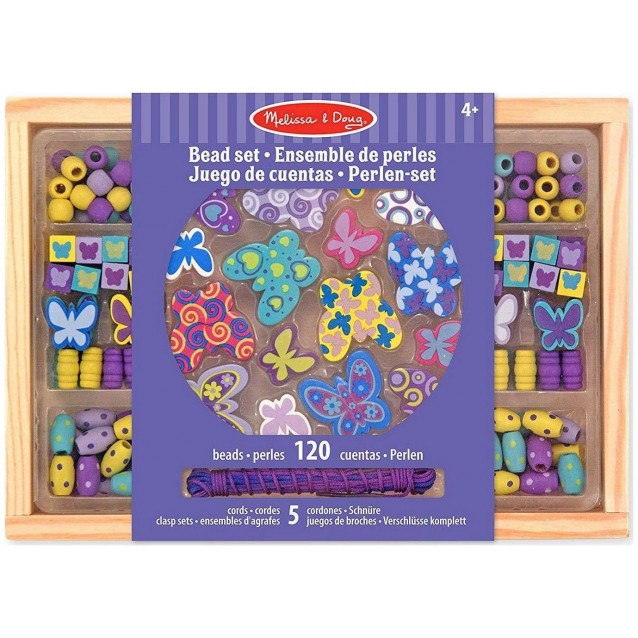 Melissa & Doug Φτιάξτε Κοσμήματα με Ξύλινες Χάντρες 120 Κομμάτια Πεταλούδες