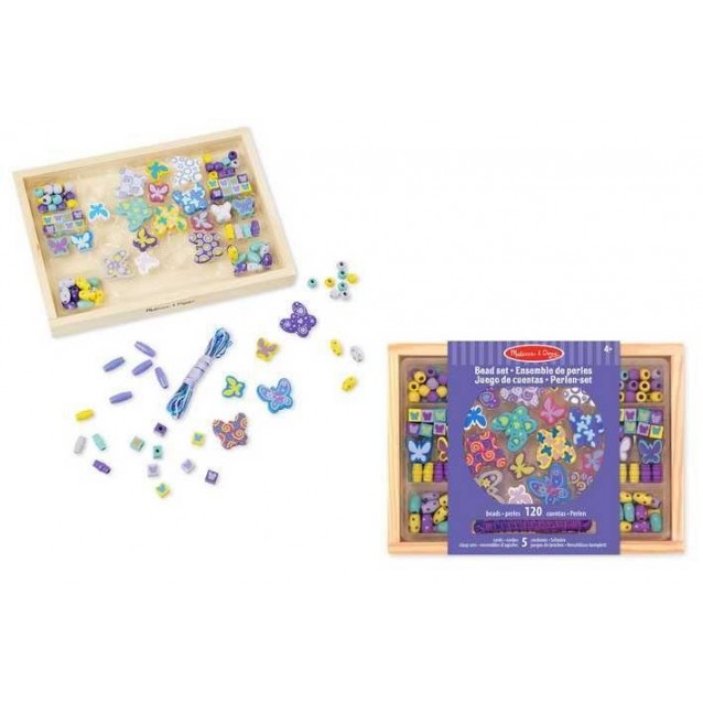 Melissa & Doug Φτιάξτε Κοσμήματα με Ξύλινες Χάντρες 120 Κομμάτια Πεταλούδες