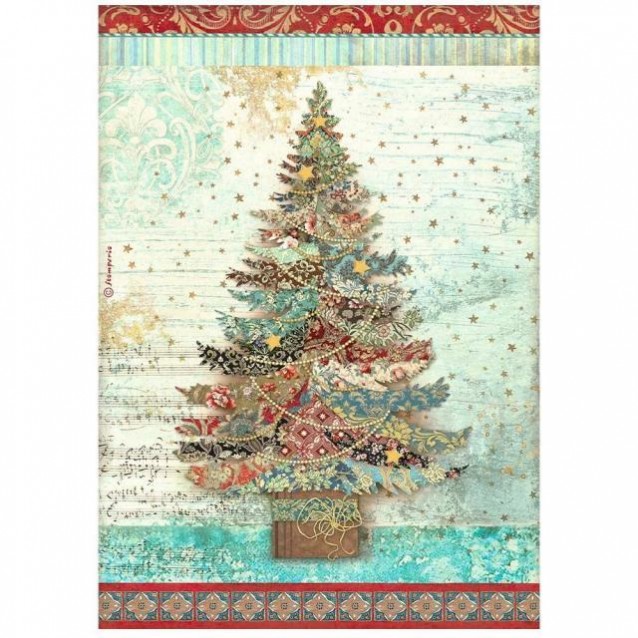 Stamperia Ριζόχαρτο Decoupage A4 (21X29,7cm) Christmas Greetings Tree