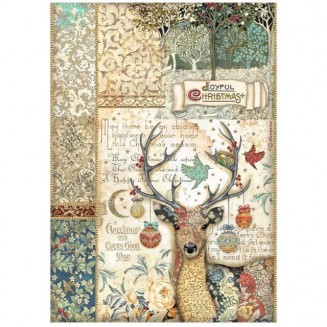 Stamperia Ριζόχαρτο Decoupage A4 (21X29,7cm) Christmas Greetings Deer