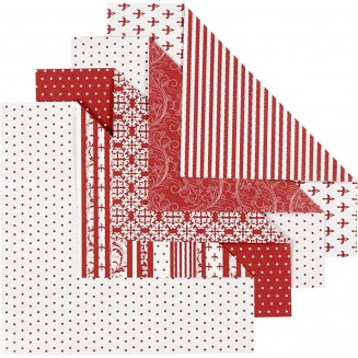 Πακέτο 50 Χαρτιά Origami 10x10 cm 80gr Red & White