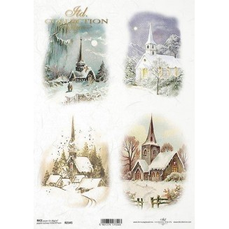 Itd. Collection Ριζόχαρτο Decoupage A4 (21x29,7cm) Winter views Church