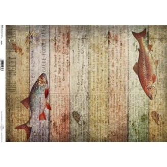 Itd. Collection Ριζόχαρτο Decoupage A3 (42x29,7cm) Colorful Boards With Fish