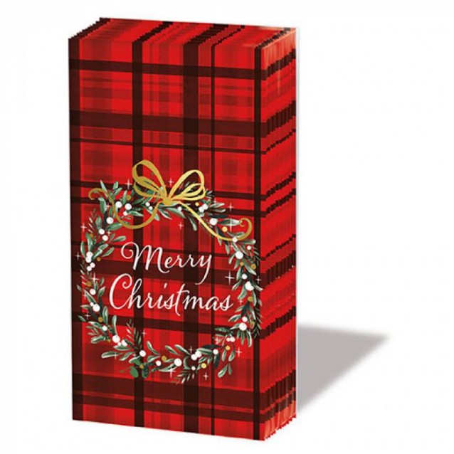 Ambiente 10 Χαρτομάντηλα 21,5x22cm Christmas Plaid Red