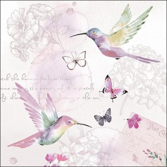 Ambiente 20 Χαρτοπετσέτες 33x33cm 3φύλλες Pale Humming Birds FSC