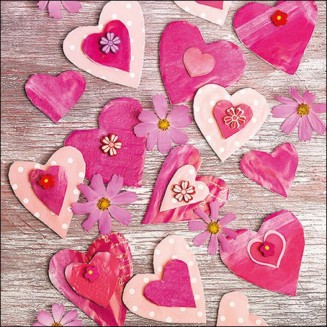 Ambiente 20 Χαρτοπετσέτες 33x33cm 3φύλλες Hearts all Over FSC