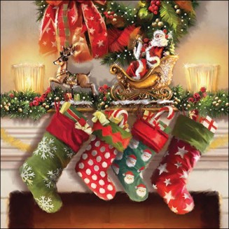 Ambiente 20 Χαρτοπετσέτες 33x33cm 3φύλλες Hanging Stockings FSC