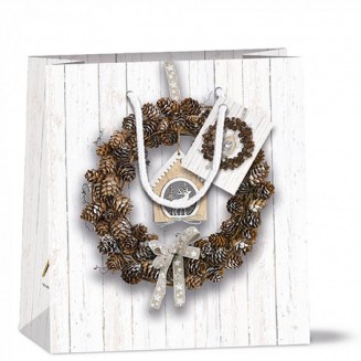 Ambiente Τσάντα Δώρου 22x13x25cm Pine Cone Wreath