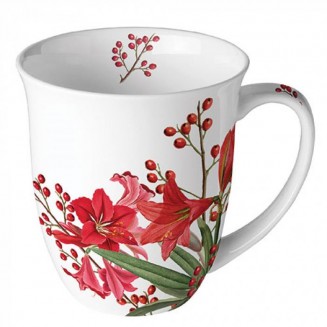 Ambiente Πορσελάνινη Κούπα 400ml Christmas Bouquet White