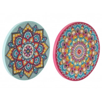 Diamond Painting Mandala Turquoise σε Στρογγυλό Τελάρο 30cm