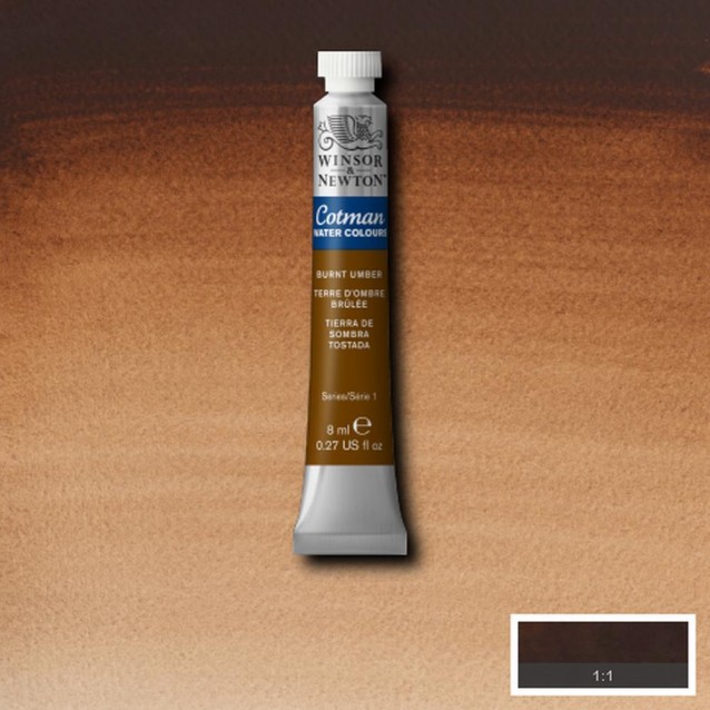 Winsor & Newton 8ml Σωληνάριο Ακουαρέλας Cotman 076 Burnt Umber Series 1