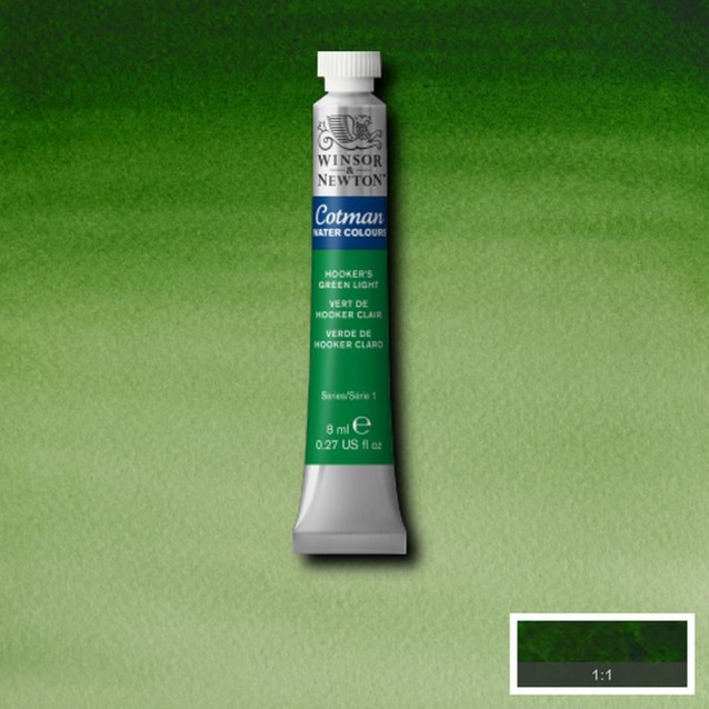 Winsor & Newton 8ml Σωληνάριο Ακουαρέλας Cotman 314 Hookers Green Light Series 1