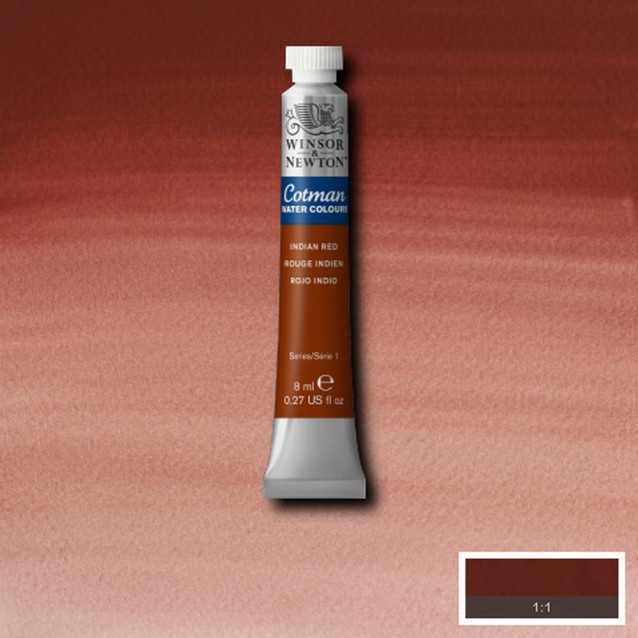 Winsor & Newton 8ml Σωληνάριο Ακουαρέλας Cotman 317 Indian Red Series 1