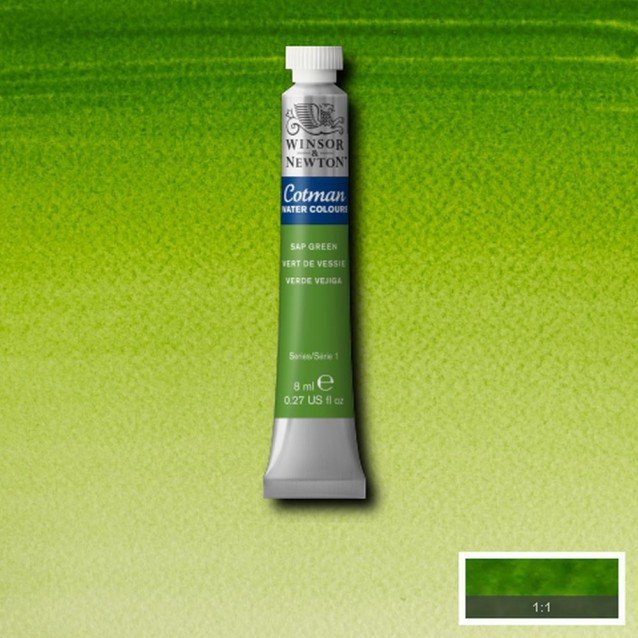 Winsor & Newton 8ml Σωληνάριο Ακουαρέλας Cotman 599 Sap Green Series 1