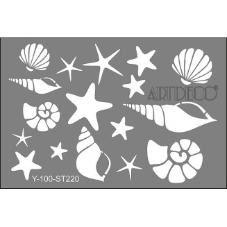 Artdeco Stencil A4 (21x29,7cm) Sea shells 220