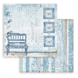 Stamperia Χαρτί Scrapbooking 30,5X30,5cm Διπλής Όψης Blue Land Bench