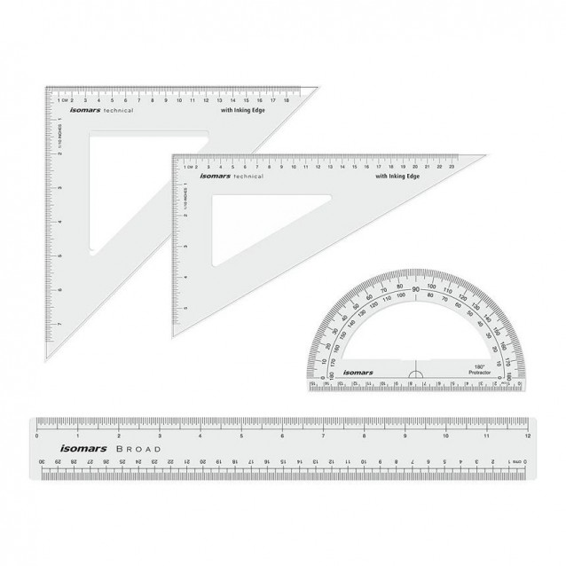 Isomars 4 Όργανα Τεχνικού Σχεδίου (30-35-30-15cm)