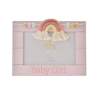 Petit Cheri Ξύλινη Κονρίζα 10x15cm Μακραμέ Ουράνιο Τόξο Baby Girl