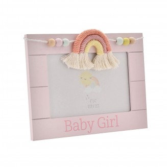 Petit Cheri Ξύλινη Κονρίζα 10x15cm Μακραμέ Ουράνιο Τόξο Baby Girl