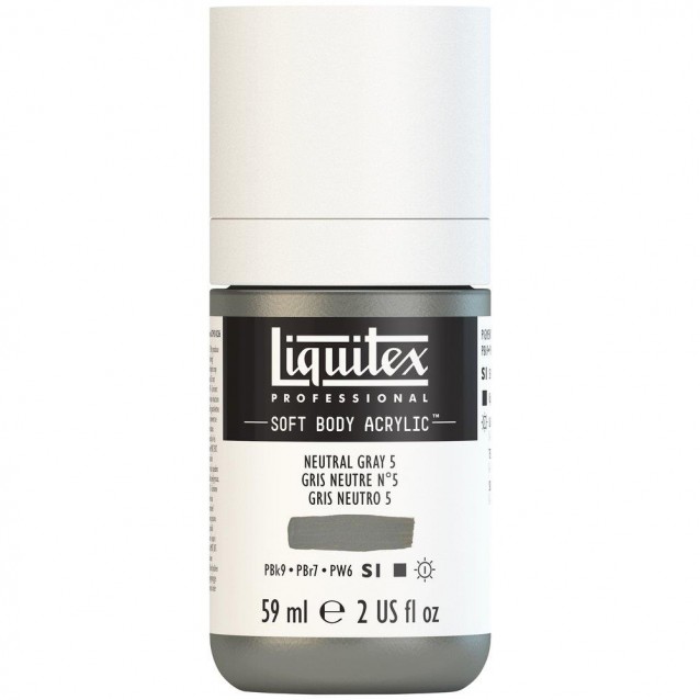 Liquitex Professional 59ml Soft Body Acrylic 599 Neutral Gray 5 Series 1