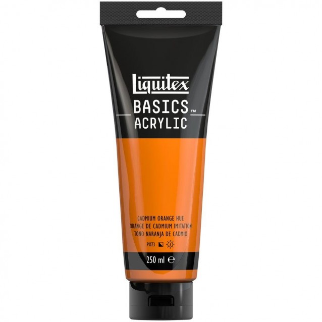 Liquitex Basics 250ml Acrylic 720 Cadmium Orange Hue