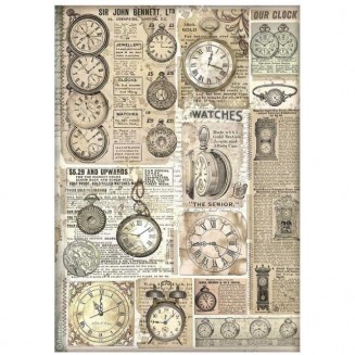 Stamperia Ριζόχαρτο Decoupage A4 (21x29,7cm) Clocks