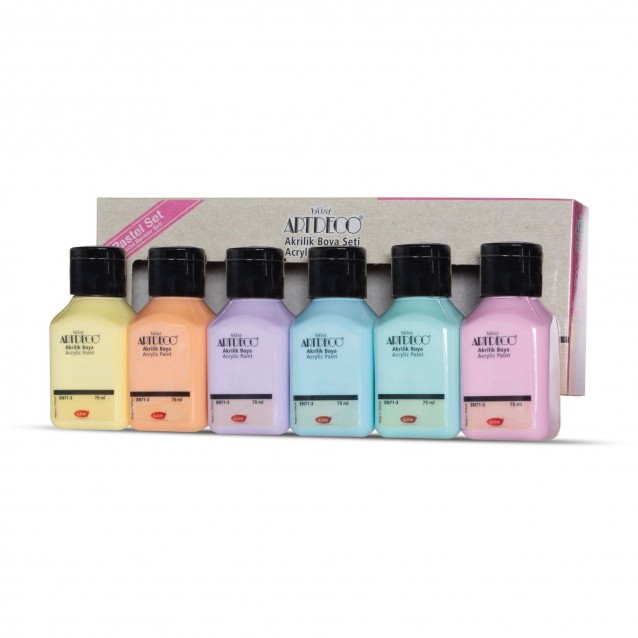 Artdeco Σετ 6 Ακρυλικά Χρώματα 75ml - Pastel