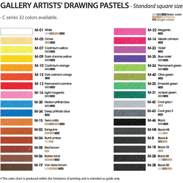 Mungyo Gallery 6 Artists Drawing Pastels Carres 70x6mm - Βασικά Χρώμ.