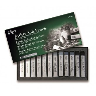 Mungyo Gallery 12 Artists Soft Pastels Carres 70x10mm- Greytones